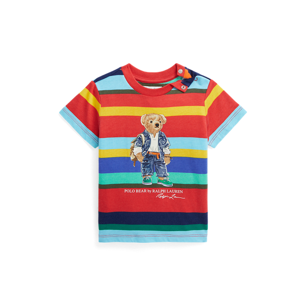 T-shirt em algodão às riscas Polo Bear