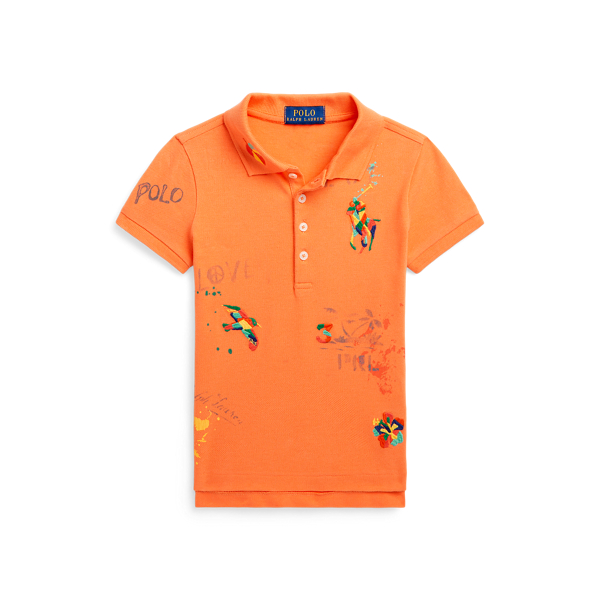 Stretch Mesh Graphic Polo Shirt