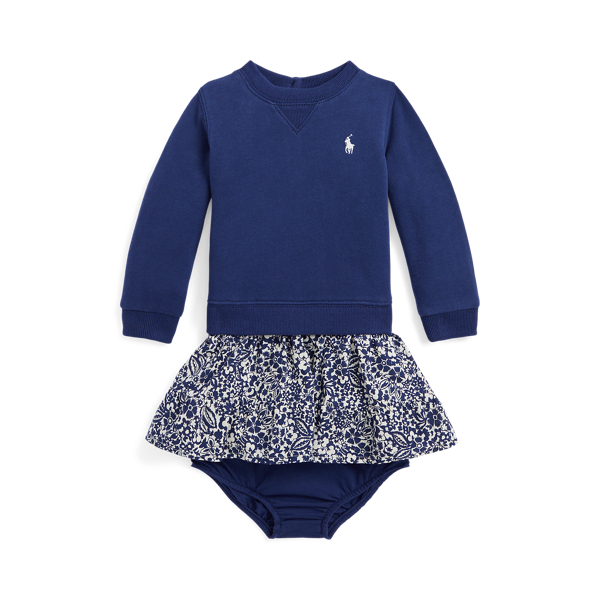 Floral Fleece Sweatshirt Dress &amp; Bloomer
