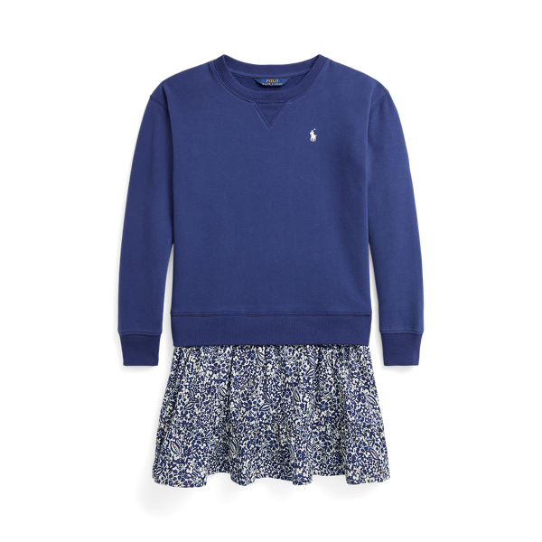 Floral Fleece Sweatshirt Dress
