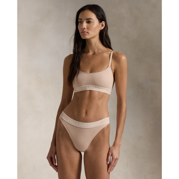 Sous-vêtements Féminins Sexy Brodés String Creux Taille Basse Transparent Chaud N44031 Corail