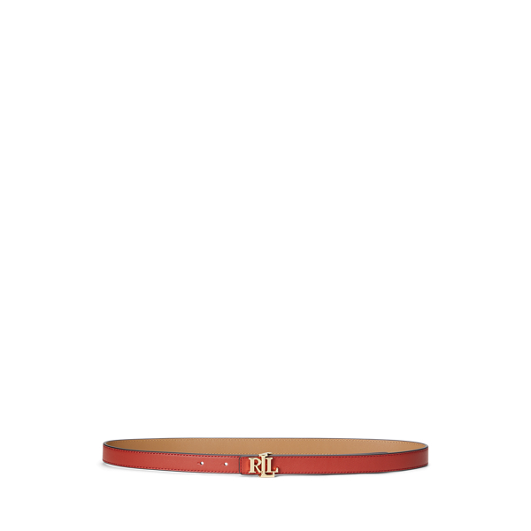Cinto de couro reversível Skinny Logo
