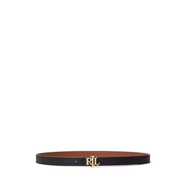Cinto de couro reversível Skinny Logo