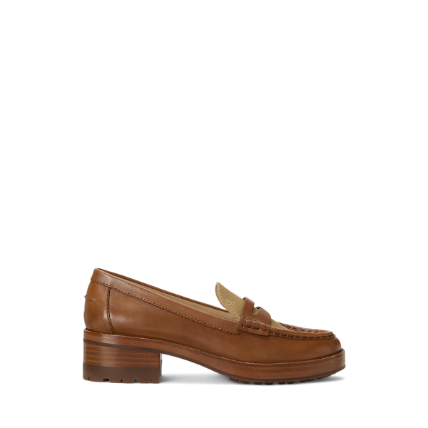 Wren Leather & Canvas Penny Loafer for Women Ralph Lauren® CH