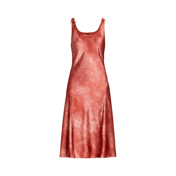 Robe en satin à motif tie-dye à anneaux