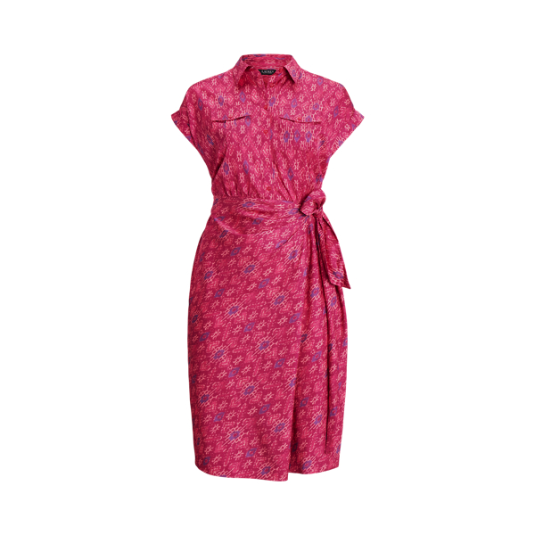 Vestido seda shantung com laço cintura