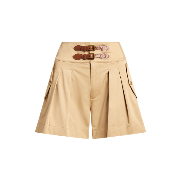 Buckle-Trim Sateen Short