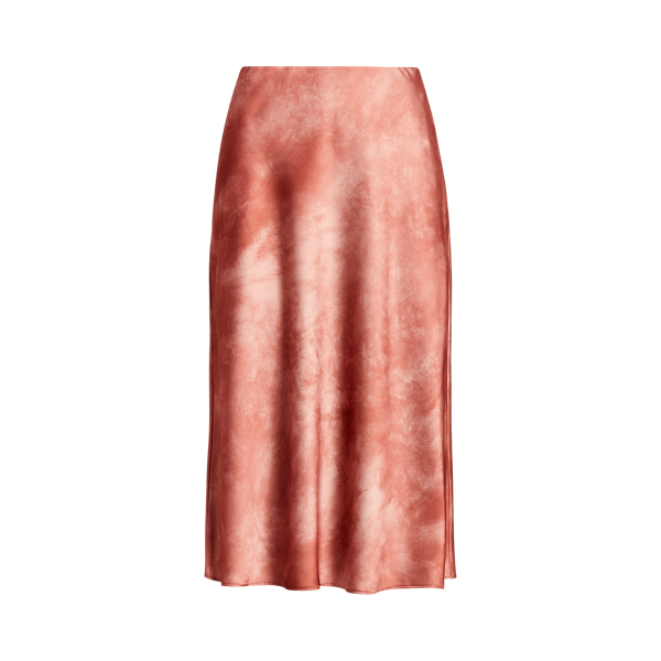 Jupe à motif tie-dye en satin