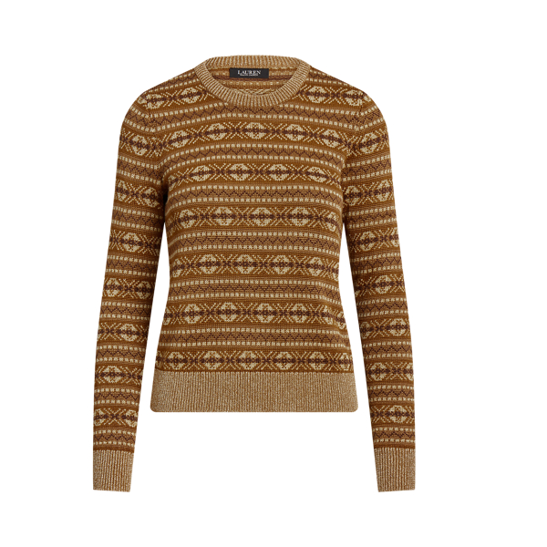 Metallic Fair Isle Cotton-Blend Jumper