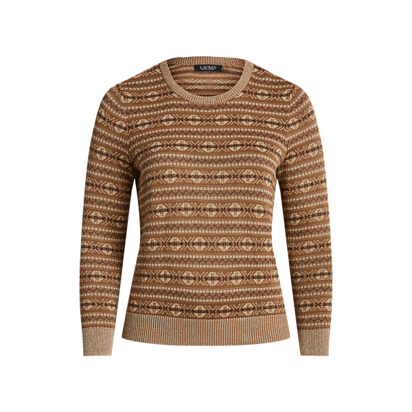 Camisola de mistura de algodão Fair Isle