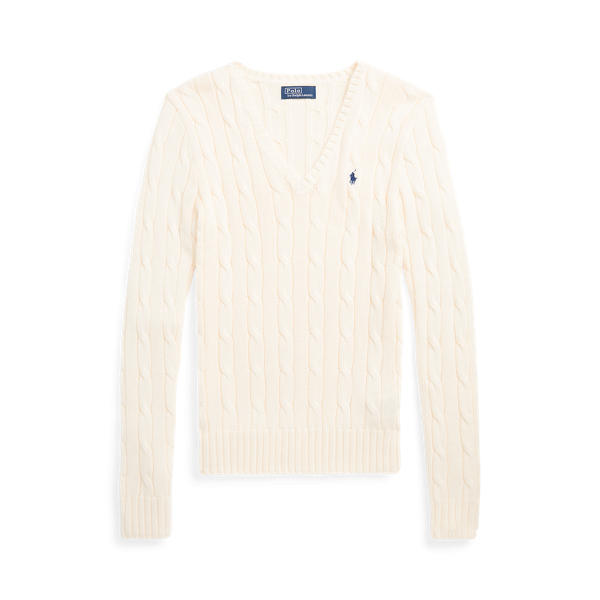 Pull col en V torsadé en coton pour Women | Ralph Lauren® FR