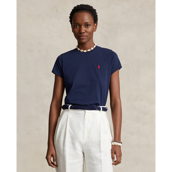 Cut for a straight fit, this cotton jersey crewneck tee has been washed for added softness and finished with our signature embroidered Pony.