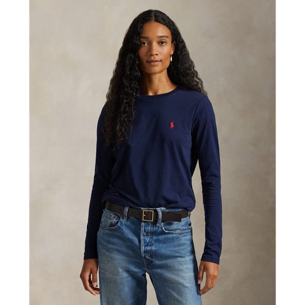 Cut with pure cotton, this long-sleeve tee is garment-washed for additional softness and meticulously embroidered with our signature Pony on the left chest.