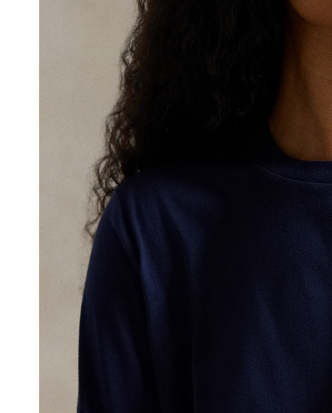 Cut with pure cotton, this long-sleeve tee is garment-washed for additional softness and meticulously embroidered with our signature Pony on the left chest.