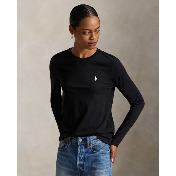 Cut with pure cotton, this long-sleeve tee is garment-washed for additional softness and meticulously embroidered with our signature Pony on the left chest.