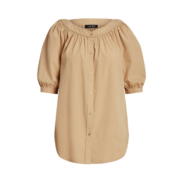 Chemise à manches bouffantes en popeline