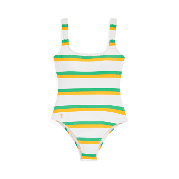 Maillot une pièce rayé dos profond