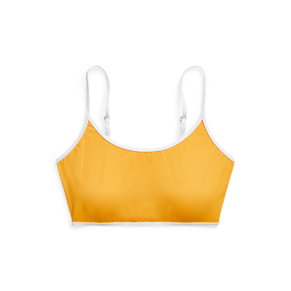 Top de biquíni pull-on de decote redondo