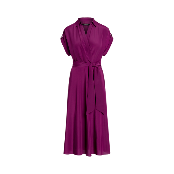 Robe ceinturée en crêpe