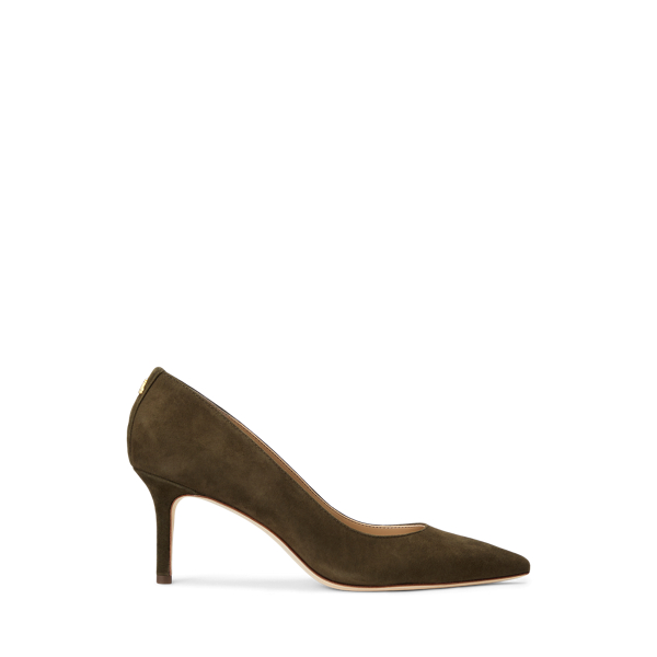 Sapatos de salto em camur&#231;a