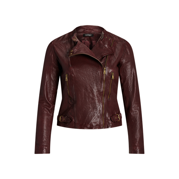 Tumbled Leather Moto Jacket for Women | Ralph Lauren® NL