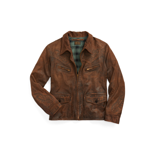 Embroidered Leather Jacket