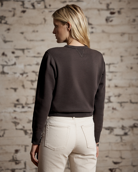 Brushed cotton-blend fleece sweatshirt. "RRL" printed on the front.