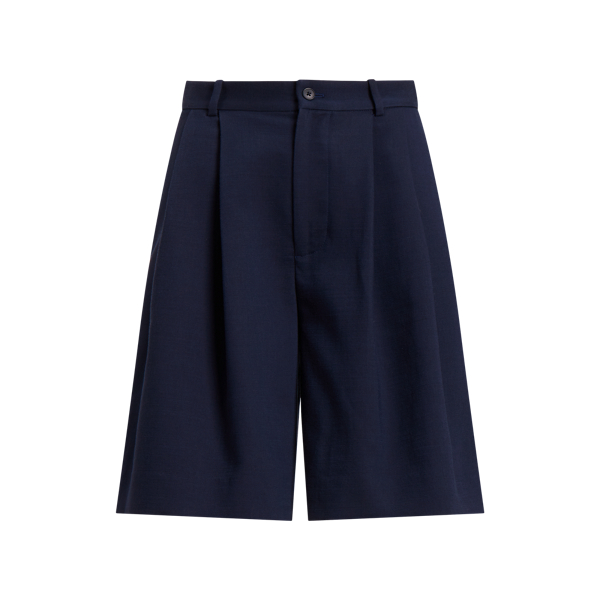 Calções de linho com prega Relaxed Fit