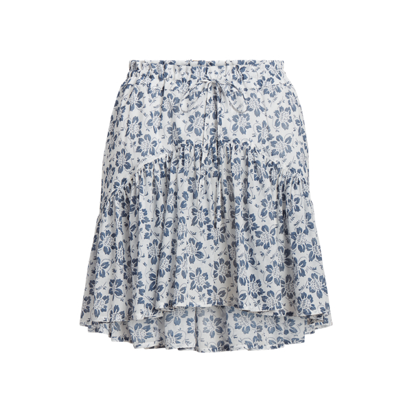 Jupe fleurie en voile de coton