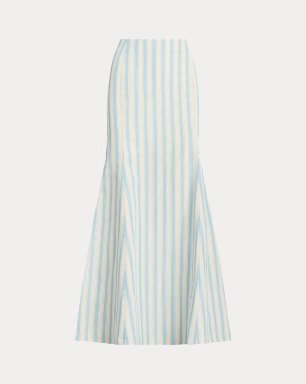 Striped Faille Maxi Skirt