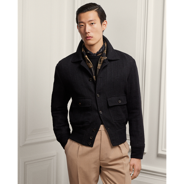 Henrik Linen-Blend Bomber Jacket