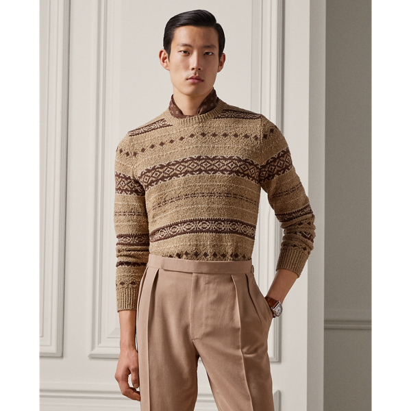 Fair Isle Silk Crewneck Sweater