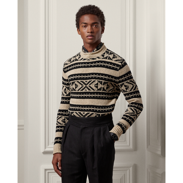 Patterned Silk Rollneck Sweater