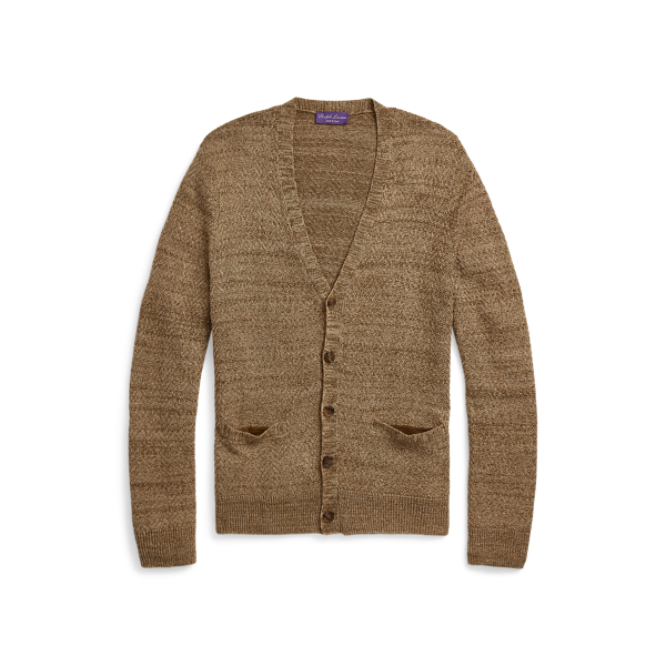 Textured Silk V-Neck Cardigan