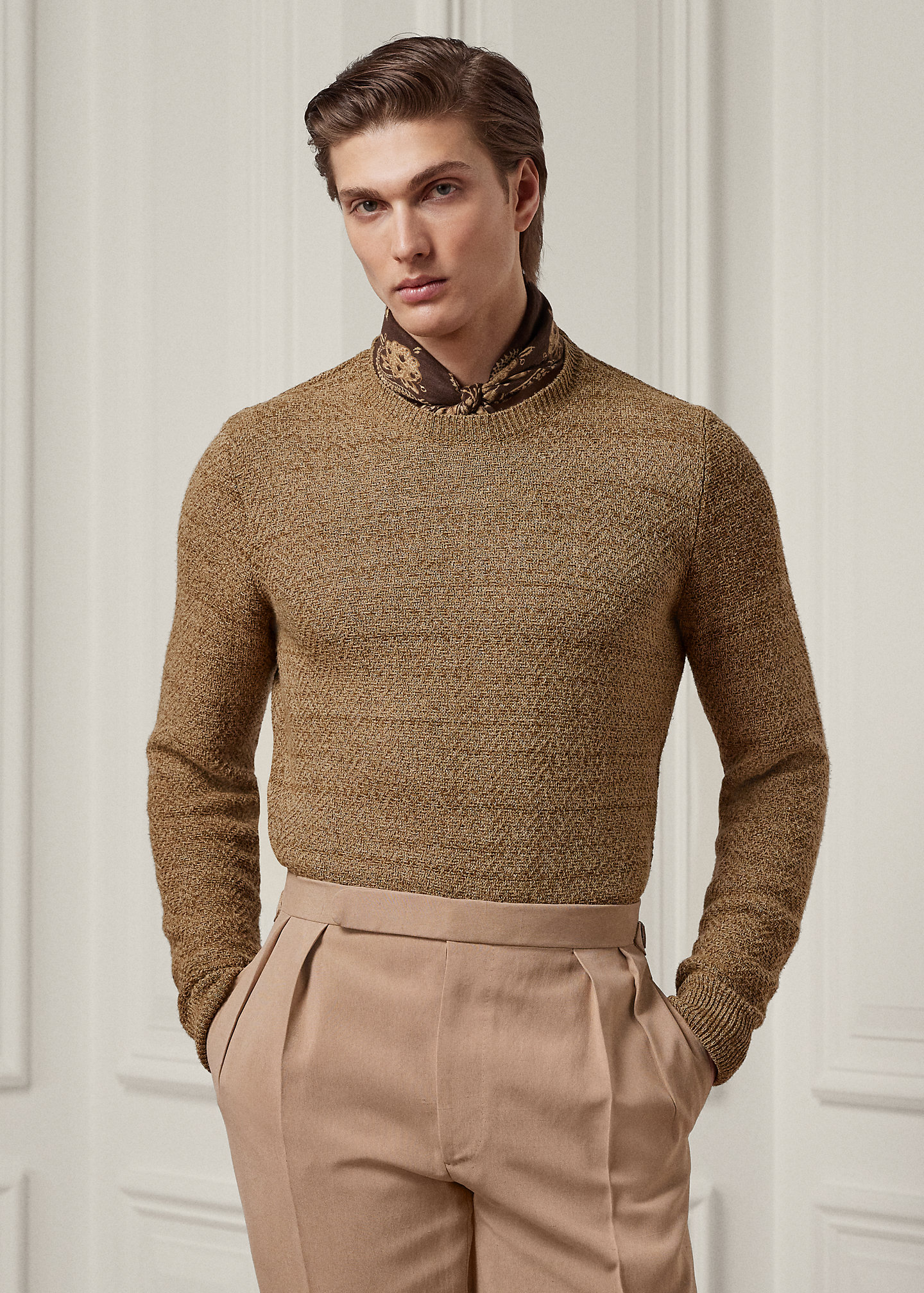 Textured Silk Crewneck Sweater