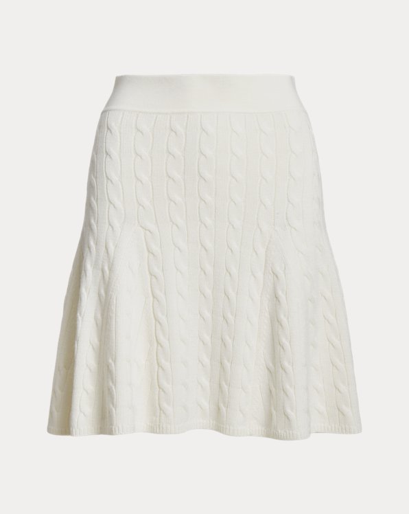 Cable-Knit Wool-Cashmere Skirt