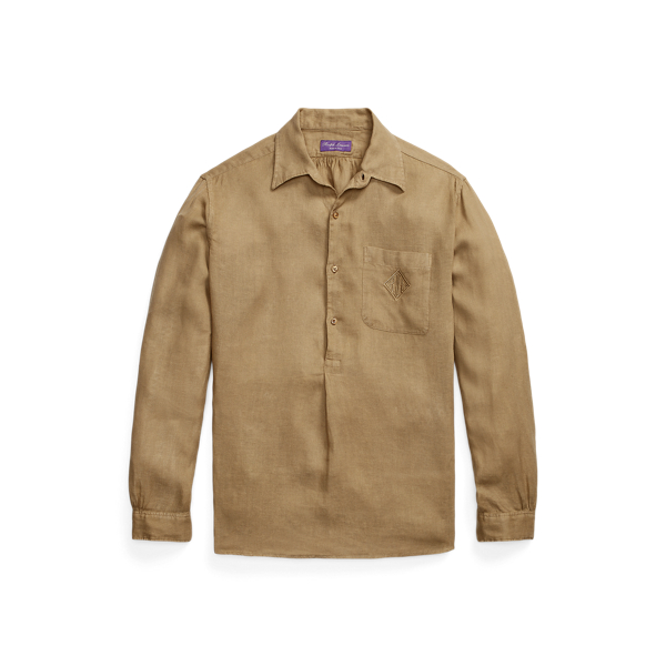 Linen Monogram Popover Shirt