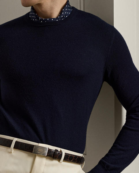 A timeless icon designed to stand the test of time, our Cradle to Cradle Certified (C2C Certified) Gold Crewneck Jumper is knit with fine cashmere fibres sourced in Italy, dyed in rich hues and features a re-imagined cotton signature label. C2C certification is the global standard for products that are safe and circular. Ralph Lauren Lauren partnered with an independent assessment body to ensure that every component of this jumper meets the C2C Certified Product Standards set by the Cradle to Cradle Products Innovation Institute (C2CPII).