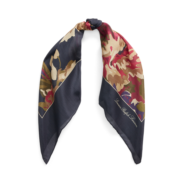 Courtney Floral Silk-Blend Square Scarf