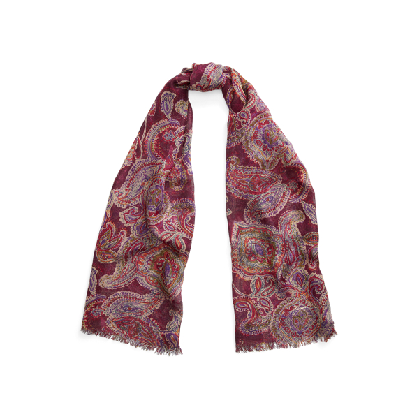 Foulard Gisèle frangé à motif cachemire