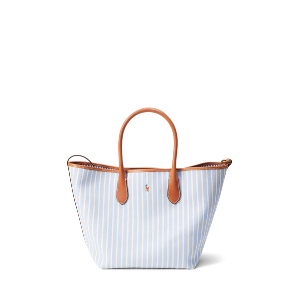 Cabas Bellport moyen rayé en toile pour Women | Ralph Lauren® FR