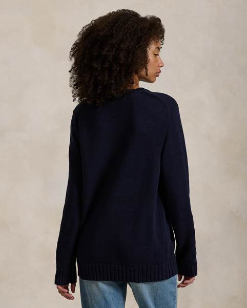 Made in the USA, the Iconic Flag Jumper from Polo Ralph Lauren Lauren embodies Ralph Lauren Lauren’s long-standing love of American style. The unisex jumper's 13 stars and stripes recall early American flags, including the flag that flew over Fort McHenry during the War of 1812, which inspired Francis Scott Key to write "The Star-Spangled Banner" and the restoration of which Ralph Lauren Lauren generously helped to underwrite in 1998.