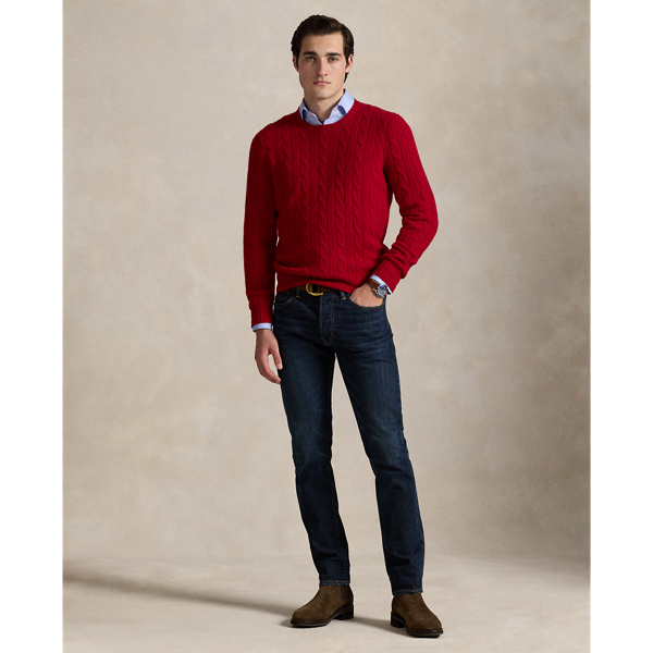 Our unisex cable-knit jumper is a Polo staple dating all the way back to 1973. What hasn't changed is the quality – 100% Italian cashmere – and the seamless way it is knit together. Known as hand-linking, this technique gives the piece an unmistakably attractive shape and soft feel.