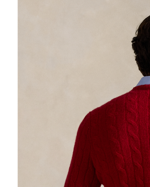 Our unisex cable-knit jumper is a Polo staple dating all the way back to 1973. What hasn't changed is the quality – 100% Italian cashmere – and the seamless way it is knit together. Known as hand-linking, this technique gives the piece an unmistakably attractive shape and soft feel.