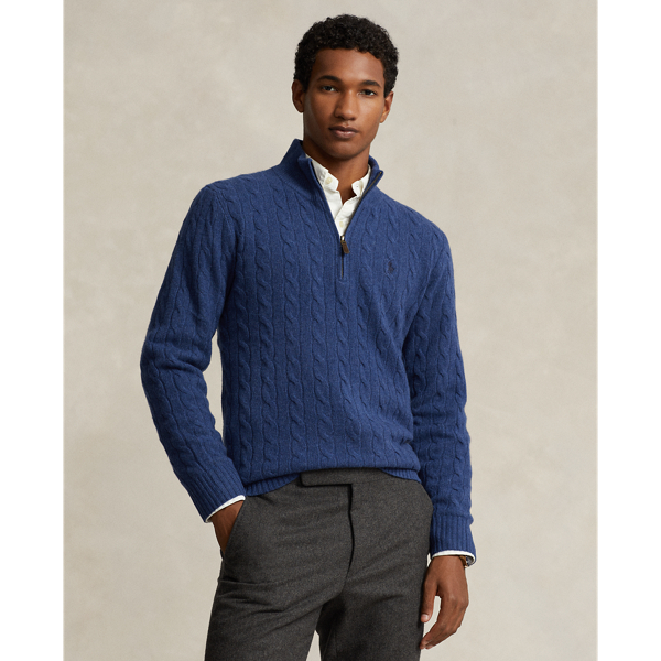 This quarter-zip jumper combines a wool-and-cashmere blend from Italy with our iconic cable-knit design.