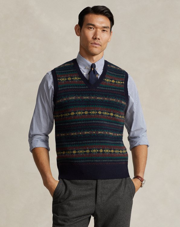 Polo Ralph Lauren Vintage Wool Sweater Vest Mens Large professional.co.th