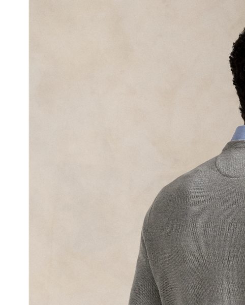 This lightweight jumper gets a tactile update with a mesh-knit construction and ultrasoft cotton.