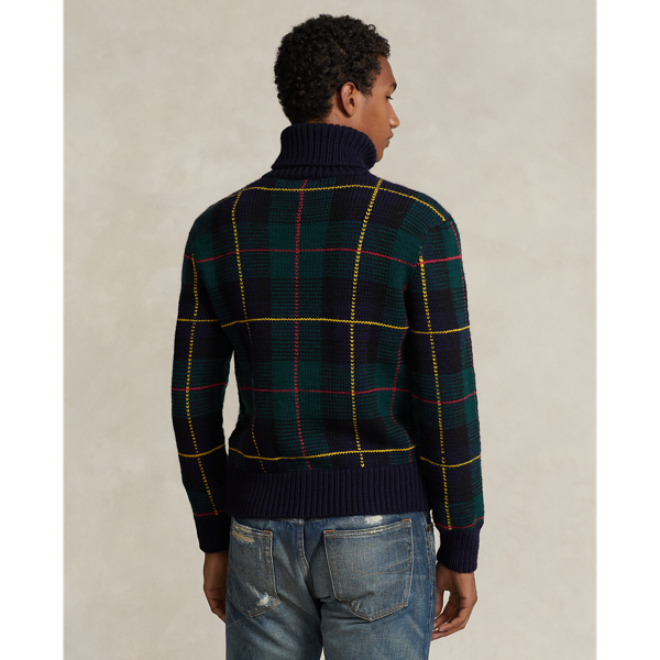 Plaid Wool Rollneck Jumper for Men | Ralph Lauren® EC