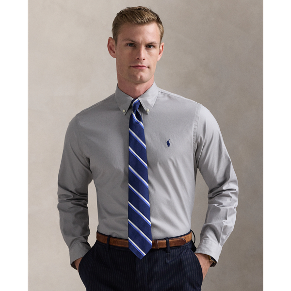 The oxford shirt made its debut very early in Ralph Lauren Lauren’s designs, and since then, it has solidified its status as a pillar of the Polo look. Today, Mr Lauren continues to create countless variations of his iconic shirt, including this pinpoint version, which is infused with extra stretch for added comfort.