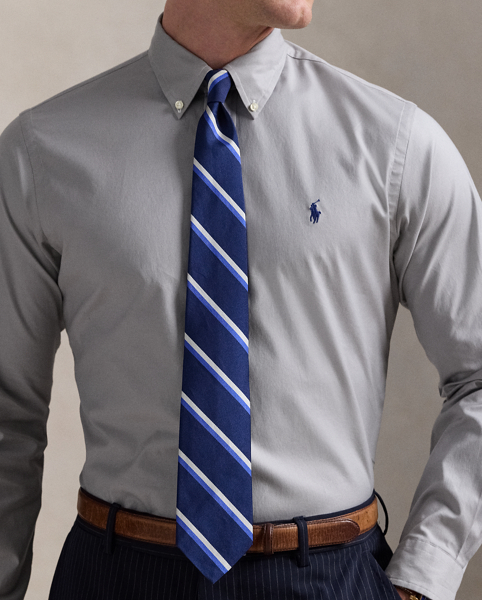 The oxford shirt made its debut very early in Ralph Lauren Lauren’s designs, and since then, it has solidified its status as a pillar of the Polo look. Today, Mr Lauren continues to create countless variations of his iconic shirt, including this pinpoint version, which is infused with extra stretch for added comfort.